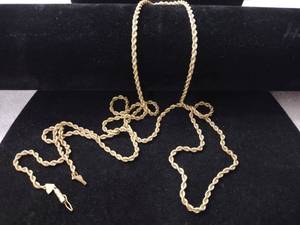 lot 120 image: 14K yellow gold HEAVY rope twist necklace. 36L. Marked Beverly Hills Gold 14K. Tube clasp. 17.6 gr approx.