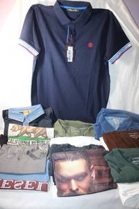 lot 37 image: Mens T-shirts and Collared tops, see pictures for sizes and brands