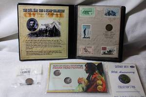 lot 137 image: Coins Collector stamps and coins - Civil War Collection, 19th and 20th century Indian Pennies, and Gateway Arch Pin