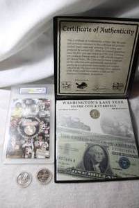 lot 138 image: Coins Washingtons last year silver coin, Dale Earnhardt Collectors quarter, state quarters