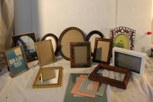 lot 127 image: Photo Frames, Mats, framed mirror