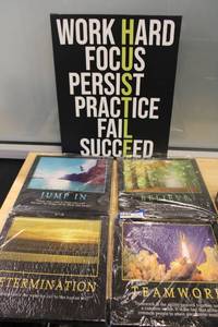 lot 41 image: Motivational Artwork on stetched canvas - largest is 16x20