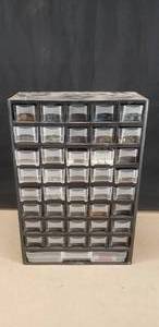 lot 37 image: 41 Bin Parts Cabinet, Contents Included