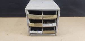 lot 46 image: Metal 6 Drawer Parts Cabinet, Contents Included