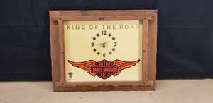 lot 54 image: Vintage Harley-Davidson Wall Clock, 20x 26