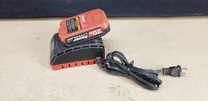lot 104 image: Bauer 20v Lithium Tool Battery w Rapid Charging Station, Tested