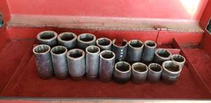 lot 117 image: Lot of 18 Oversize Sockets, Up to 36mm, Matco, Mac, Snap-on, S-K, Williams, Craftsman & More