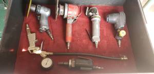 lot 133 image: Lot of 6 Pneumatic Tools.  Air Wrench, Sanders & More