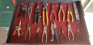 lot 134 image: Lot of Pliers, Cutters & More.  16 Pieces