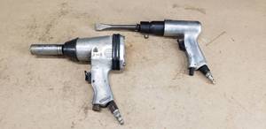 lot 142 image: Lot of 2 Central Pneumatic Tools.  Air Wrench & Hammer