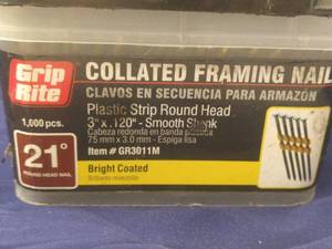 lot 37 image: COLLATED FRAMING NAILS