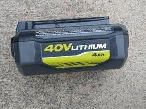 lot 38 image: RYOBI 40V LITHIUM BATTERY