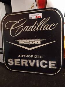 lot 216 image: Cadillac Service Metal Sign