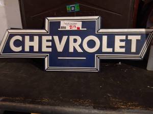 lot 217 image: Chevrolet metal sign