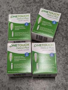 lot 98 image: Lot of 4 - 100 Count Boxes of One Touch Delica Plus 33G Lancets Extra Fine EXP 526