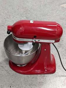 lot 142 image: KitchenAid Artisan Tilt-Head Stand Mixer Red W 1 Attachment