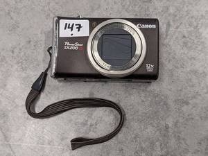 lot 147 image: CANON POWERSHOT SX200 IS 12X ZOOM LENS 5 - 60MM PC1339