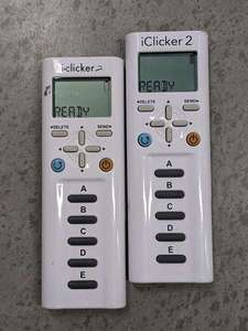 lot 170 image: Lot of 2 - iClicker 2 White Portable Wireless Student Remote Control