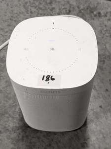 lot 186 image: Sonos One Voice-Controlled Wireless Smart Speaker Gen 2 (White)