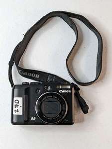 lot 270 image: Canon PowerShot G9 12.1MP Digital Camera - Black