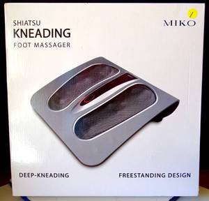 lot 1 image: Miko Foot Massager Machine with Heat, Shiatsu Kneading Massager with 18 Massage Nodes - $$ works as new