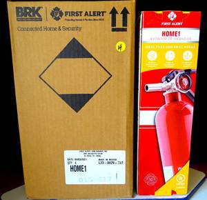 lot 4 image: UNOPENED CASE OF 4 - First Alert HOME1 Rechargeable Standard Home Fire Extinguisher UL Rated 1-A10-BC, Red (4X$)