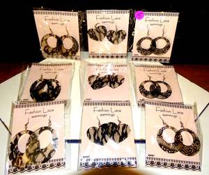 lot 15 image: NEW LACE EARRINGS - 3X 3 STYLES (9x$)