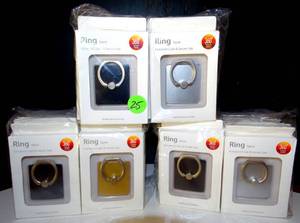 lot 25 image: NEW - RING CELL PHONE KICK STANDS - ASSORTED COLORS - 6 UNITS X$