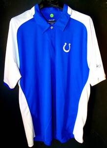 lot 37 image: NFL LICENSED - MENS EMBROIDERED INDIANAPOLIS COLTS REEBOK GOLF STYLE SHIRT - SIZE XL