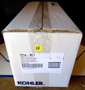 lot 50 image: BIG $ LOT - NEW SEALED BOX OF 2 - Kohler 7214-VNT Clearflo Cable Bath Drain Tub Waste Vintage Nickel (2X$)