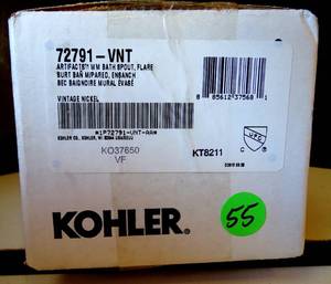 lot 55 image: BIG $ LOT - NEWSEALED - Kohler K-72791-VNT Artifacts Wall-Mount Bath Spout w Flare Design