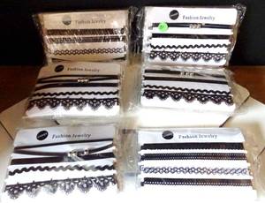 lot 71 image: NEWSEALED - 6 PACKS OF 6 UNITS X 4 PER CARD (144 PCS) - CHOKER FASHION NECKWEAR (6X$)