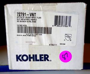lot 87 image: BIG $ ITEM - KOHLER - Kohler Artifacts K-72791-VNT Non Diverter Wall Mounted Tub Spout w Flare Design NEWSEALED