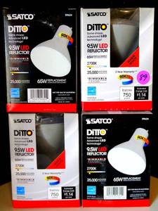 lot 89 image: NEW Satco S9624 9.5W BR30 LED 105 Beam Spread GU24 Base 2700K Dimmable (4X$)