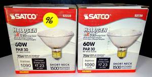 lot 96 image: Satco S2238 60PAR30HALXENWFL 60 Watt Halogen PAR30 Short Neck (2X$)