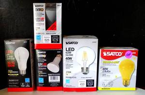 lot 104 image: ASSORTMENT OF SATCO LIGHTBULBS AS SHOWN