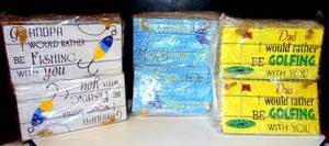 lot 111 image: ASSORTMENT OF 6 INCH WOODEN BEACH SIGNS - 36 NEW UNITS x$
