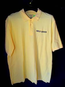 lot 127 image: CROFT & BARROW EMBROIDERED HARLEY-DAVIDSON YELLOW POLO SHIRT - SIZE XLT
