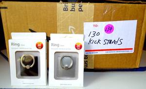 lot 134 image: BIG RESALE CASE - RING PHONE KICK STANDS - ASSORTED COLORS (METAL) 130 UNITS x$