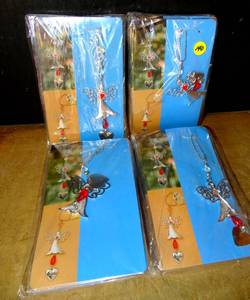 lot 140 image: NEW TWO DOZEN - INSPIRATIONAL ANGLE NECKLACE WITH BELIEVE HEART CHARM (4 PKS OF 6  24X$)