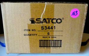 lot 163 image: NEW SEALED CASE (1 BOX OF 6) - Satco S3441 40W G25 White Globe Bathroom Vanity 120V Light Bulb