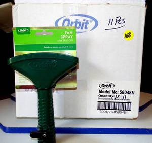 lot 168 image: $$NEW CASE OF 11 - Orbit 58048n Green Metal Fan Spray With Shut-Off (11X$)