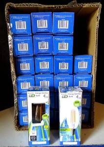 lot 180 image: NEW CASE OF 24 BULBS - K-Lite Energy Saving 4w Equal 40w LED Bulb 2700k Medium Base
