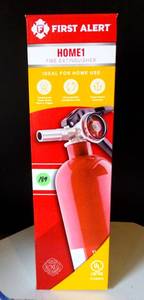 lot 189 image: First Alert HOME1 Rechargeable Standard Home Fire Extinguisher UL Rated 1-A10-BC, Red