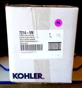 lot 196 image: NEW Kohler K-7214-VNT Clearflo Cable Bath Drain Tub Waste Vintage Nickel $$$