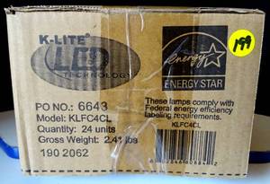 lot 199 image: $$$ - CASE OF 24 - K-LITE Energy Saving LED Candle Bulb 40mA 4W (40 Watt) 2700K 300 Lumen Dimmable (24X$)