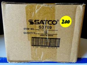lot 200 image: NEW BOX OF 10 - SATCO Bulb, Incandescent, 25W, T6 12, Intermediate Base, Tubular (10x$)