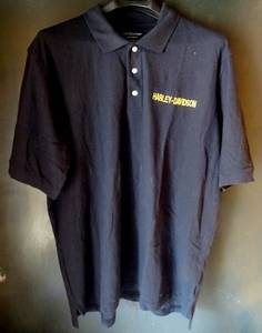lot 230 image: EMBROIDERED MENS BLACK HARLEY DAVIDSON POLO SHIRT - SIZE XLT