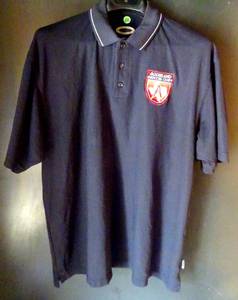lot 232 image: MENS EMBROIDERED AGGIELAND SOCCER CLUB BLACK POLO - SIZE 2XL