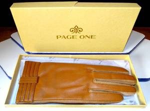 lot 234 image: NEW - Page One Womens Soft Leather Driving Gloves, Medium- Brown
